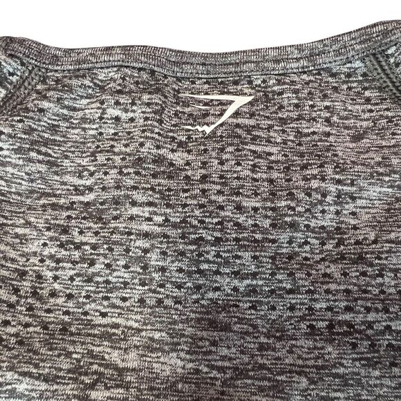 Gymshark Vital Seamless Women’s XS Heather Gray Round Neck Crop Top Thumbholes - Picture 8 of 12